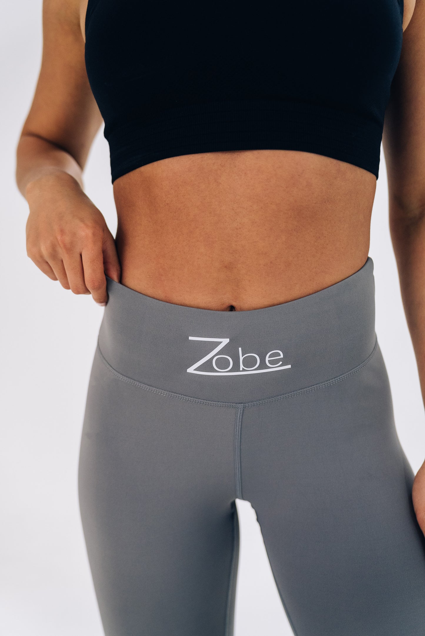 Backlace Scrunch Leggings in Grau