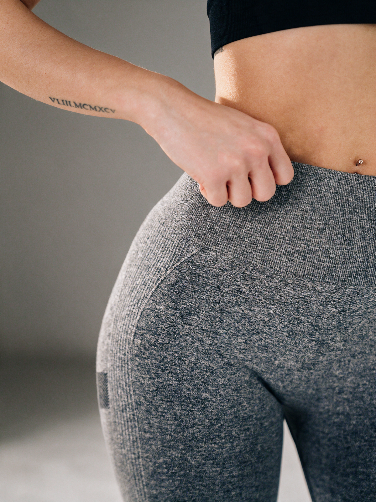 Scrunch Leggings in Dunkel-Grau